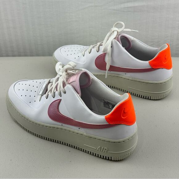 Nike Air Force 1 Sage Low White Leather/Digital Pink Sneakers Women’s 10 EUR 42 - Picture 4 of 10